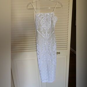 LULUS White Sequin Dress
